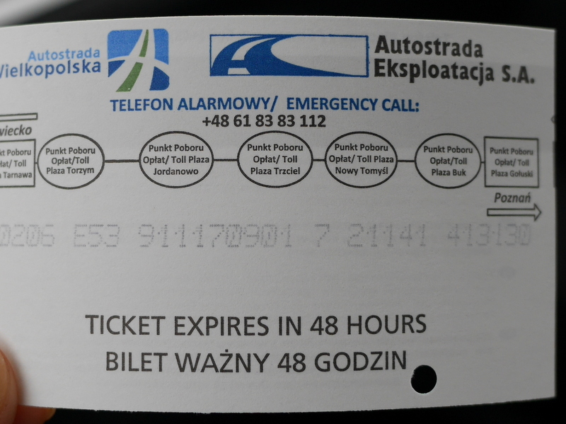 グダニスク グダンスク ダンツィヒ ポーランド ドライブ  高速道路の精算は発券チケットを料金所で渡す方式