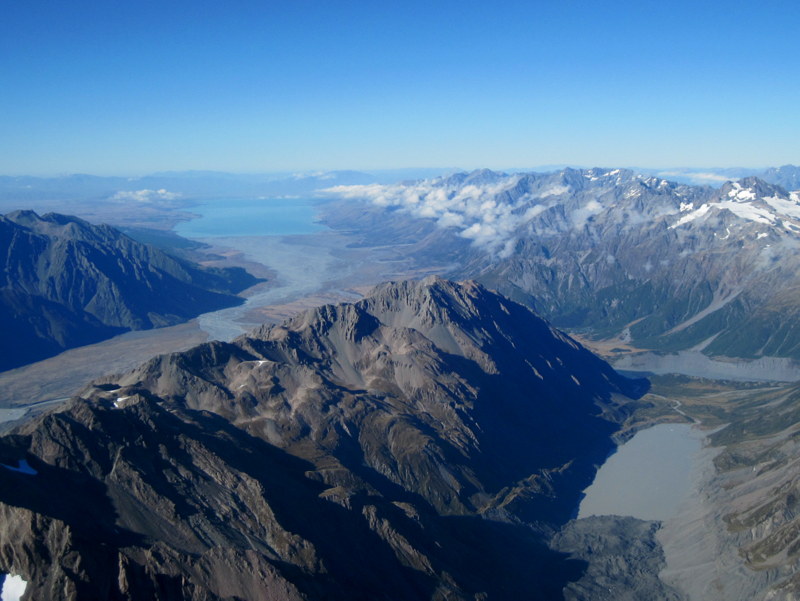 海外ツーリング ニュージーランド オートバイレンタル マウント クック 最高峰 アオラキ フォックス氷河 ヘリコプターツアー フォックス・グレイシャー  テカポ方面 @Fox Glacier