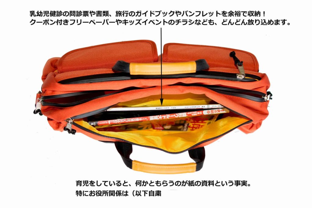 旅行鞄の決定版 ファザーズバッグ agnate 内側のサブポケット（TRICKS ホームページより）