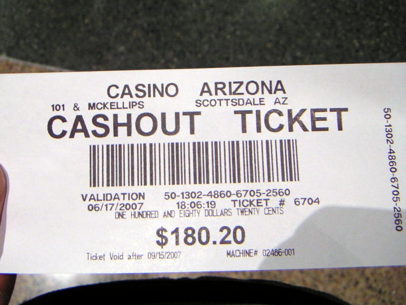 カジノで使えるチケット @Casino Arizona
