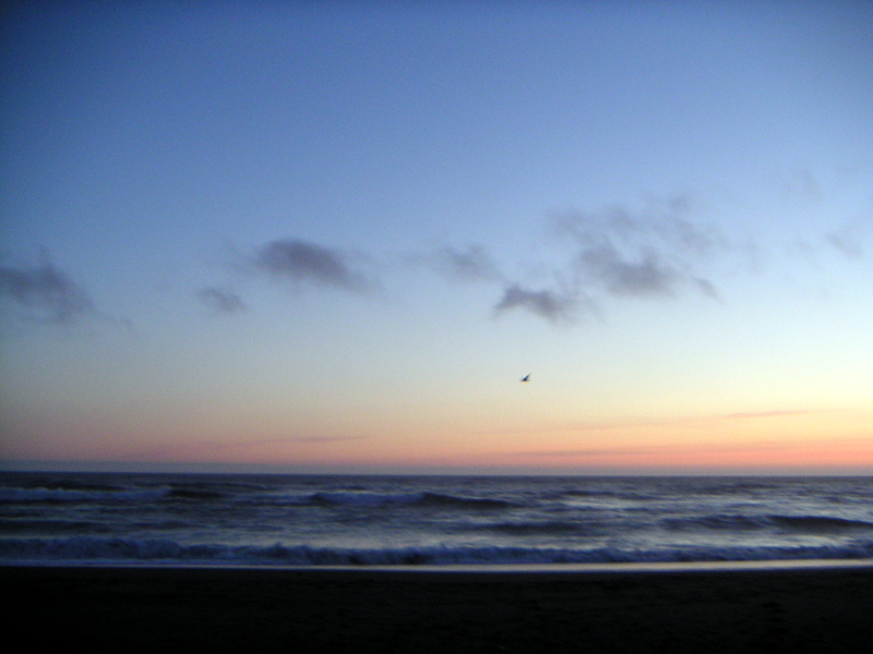 日没後の海岸を散歩しながら @Gold Beach