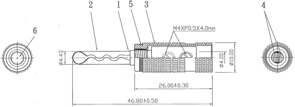 音光堂 BFA波型バナナプラグ BP-146BG の図面