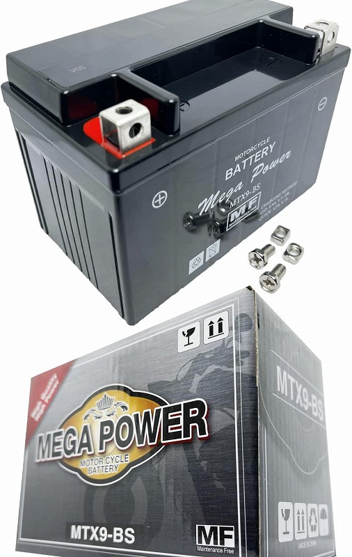 メガパワー バイクバッテリー MTX9-BS