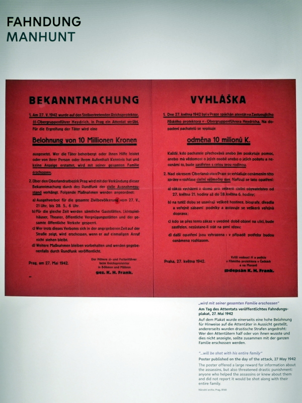 ハイドリヒ暗殺の報復に関するポスター @Dokumentationszentrum Topographie des Terrors