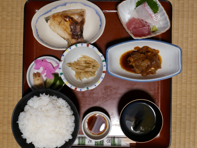 夕食一例 @藤三旅館 湯治部
