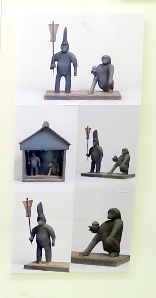 男女一対ひと組の猿神さま @二戸歴史民俗資料館