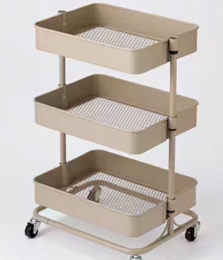 ニトリ スチールワゴン トロリ4 コンパクト 色モカ